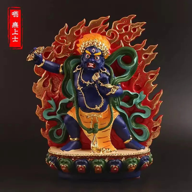 【金刚护法】纯手工彩绘 金刚手菩萨小佛像 | 密迹金刚力士 车载案头辟邪保平安摆件