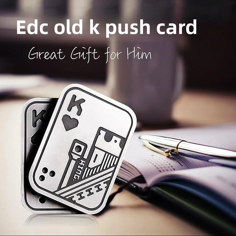 AK Playing Card Shaped Magnetic Fidget Slider, 2/3-Ply Alloy Metal Haptic Clicker Coin for Daily Stress Relief
