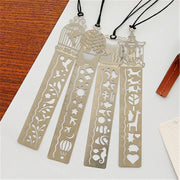 Kawaii Horse & Birdcage Hollow Metal Bookmark Ruler – 4 Pcs Student Gift Set