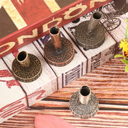 Vintage Feather Quill Pen Holder – European Style Metal Round Base Stand