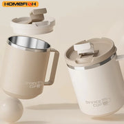 Double Wall Insulated 304 Stainless Steel Coffee Mug, Leak-Proof Travel Cup with Handle for Adults and Students