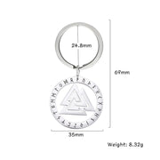 Viking Celtic Knot Trident Keychain – Hollow Stainless Steel Key Ring for Men
