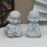 Buddha Stone Statue Little Buddhist Monks Tibetan Buddhism Figurines Zen Garden Ornament Meditation Home Aquarium Decoration