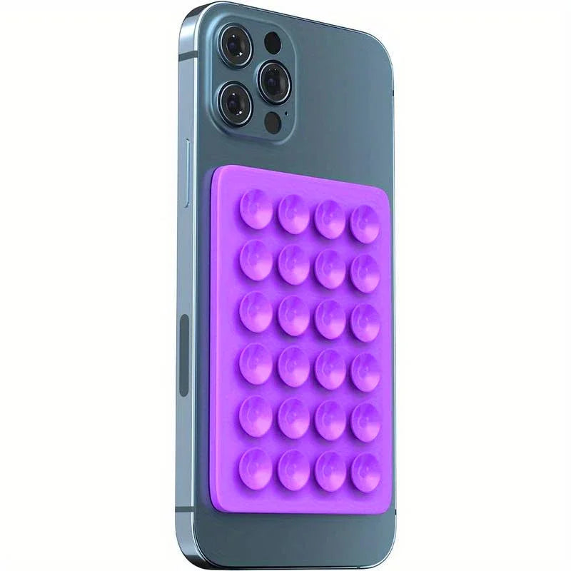 Silicone Suction Phone Holder Mat – Anti-Slip Wall Mount & Back Sticker
