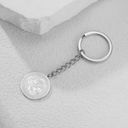 Vintage Rhiannon Celtic Goddess Keychain – Welsh White Horse Moon Amulet