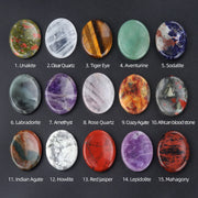 Oval Quartz Worry Stone – Healing Crystal Chakra Meditation Gemstone