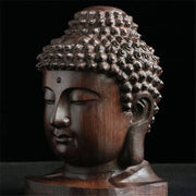 New Wooden Creative Buddha Statue Sakyamuni Tathagata Figurine India Buddha Head Statue Crafts Decorative Ornament
