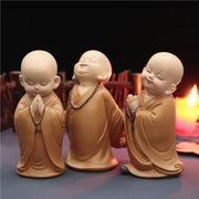 Mini Buddha Statue Little Buddhist Monks Tibetan Buddhism Figurine Zen Garden Ornament Home Aquarium Tank Garden Yard Decoration
