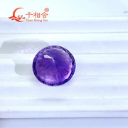 Natural Amethyst 32.47ct round Gemstone Brilliant Cut Loose Stone Certified by GRC for Jewelry Making