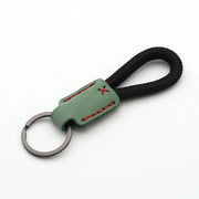 Vintage Cow Leather Keychain – Men's Classic Car Key Ring