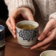 Japanese Style Hefeng Hand-painted Ceramic Tea Cup Wine Cup Small Size Drinking Cup Hotel Heat-resistant Thickened Home Tea