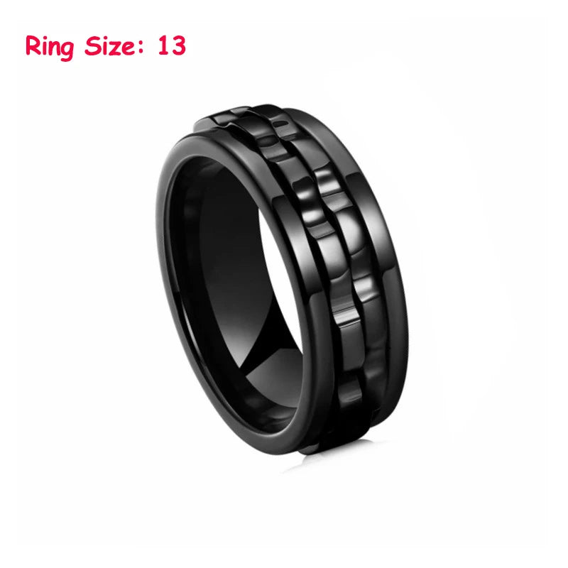 EDC Fidget Sliders Fashion Accessory Ratchet Ring Stress Relief for Adults Metal ADHD Casual Fidget Rings Haptic Coin