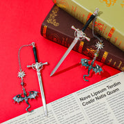 Fourth Wing Dragon Sword Bookmarks – Fantasy Gothic Reading Accessories