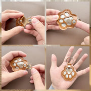 Pet Hair Memorial Keychain – PU Leather Locket for Cat & Dog Fur
