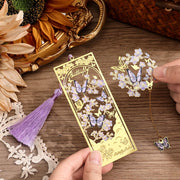 Butterfly Metal Bookmarks with Chain – 2 Pcs Vintage Golden Hollow Design