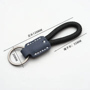 Vintage Cow Leather Keychain – Men's Classic Car Key Ring
