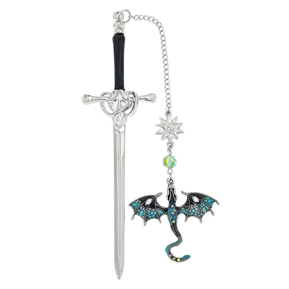 Fourth Wing Dragon Sword Bookmarks – Fantasy Gothic Reading Accessories