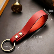 Vintage Leather Keychain – Men's Car Key Strap with Waist Wallet Ring