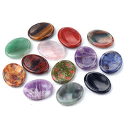 Oval Quartz Worry Stone – Healing Crystal Chakra Meditation Gemstone