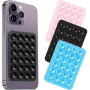 Silicone Suction Phone Holder Mat – Anti-Slip Wall Mount & Back Sticker