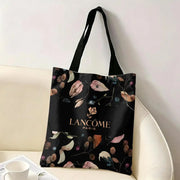 Floral Print Canvas Tote Bag – Large Capacity Reusable Shoulder Bag