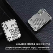 AK Playing Card Shaped Magnetic Fidget Slider, 2/3-Ply Alloy Metal Haptic Clicker Coin for Daily Stress Relief