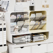 Clear Multi-Layer Pen Holder – Desk Stationery & Pencil Storage Organizer