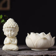 Q Version Lotus Tathagata Buddha Carved Buddha Statue Cute Character Model Home Desktop Decoration Accessories Gift Statue