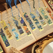 Retro Floral Metal Bookmark – Hollow Bronzing Design with Tassel