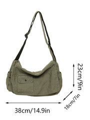 Canvas Crossbody Messenger Bag – Large Capacity Shoulder Book Bag