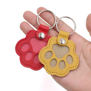 Pet Hair Memorial Keychain – PU Leather Locket for Cat & Dog Fur