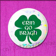 Ireland Flag Irish Harp Erin Go Bragh Badge For 32mm 25mm 44mm 75mm 58mm Round Pin Brooch Insignia Cover Decoration