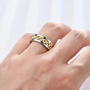 EDC Fidget Sliders Fashion Accessory Ratchet Ring Stress Relief for Adults Metal ADHD Casual Fidget Rings Haptic Coin