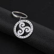 Viking Celtic Knot Trident Keychain – Hollow Stainless Steel Key Ring for Men