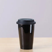Double Wall Ceramic Coffee Mug with Silicone Lid