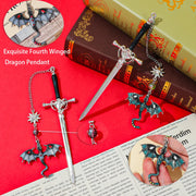 Fourth Wing Dragon Sword Bookmarks – Fantasy Gothic Reading Accessories