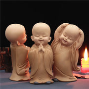 Mini Buddha Statue Little Buddhist Monks Tibetan Buddhism Figurine Zen Garden Ornament Home Aquarium Tank Garden Yard Decoration