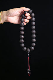 Genuine Natural Black Wooden Beads Tibetan Buddhist Tools 12 Beads Prayer Bracelet Beaded Men's Bracelet
