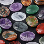 Oval Quartz Worry Stone – Healing Crystal Chakra Meditation Gemstone