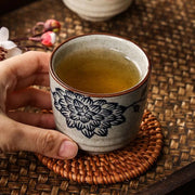 Japanese Style Hefeng Hand-painted Ceramic Tea Cup Wine Cup Small Size Drinking Cup Hotel Heat-resistant Thickened Home Tea
