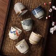 Japanese Style Hefeng Hand-painted Ceramic Tea Cup Wine Cup Small Size Drinking Cup Hotel Heat-resistant Thickened Home Tea