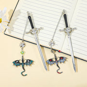 Fourth Wing Dragon Sword Bookmarks – Fantasy Gothic Reading Accessories