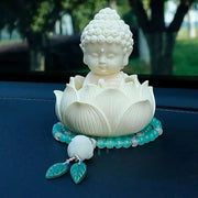 Q Version Lotus Tathagata Buddha Carved Buddha Statue Cute Character Model Home Desktop Decoration Accessories Gift Statue