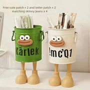 Cartoon Pen Holder Set – Desktop Organizer Bucket for Home & Study
