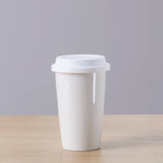 Double Wall Ceramic Coffee Mug with Silicone Lid