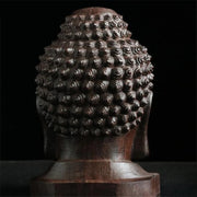 New Wooden Creative Buddha Statue Sakyamuni Tathagata Figurine India Buddha Head Statue Crafts Decorative Ornament