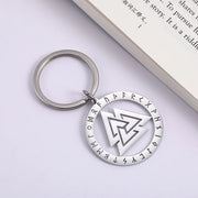 Viking Celtic Knot Trident Keychain – Hollow Stainless Steel Key Ring for Men