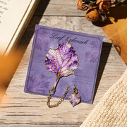 Vintage Leaf Metal Bookmark with Pendant – Gift for Book Lovers