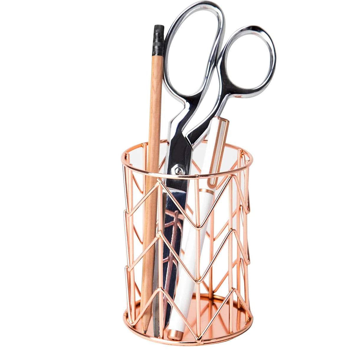 Rose Gold Metal Wire Pencil Cup – Nordic Hollow Desk Organizer