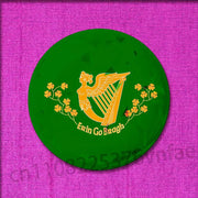 Ireland Flag Irish Harp Erin Go Bragh Badge For 32mm 25mm 44mm 75mm 58mm Round Pin Brooch Insignia Cover Decoration
